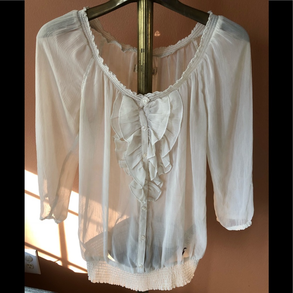 Sheer off white blouse